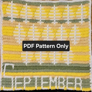 September Temperature Blanket Square Mosaic Crochet Pattern