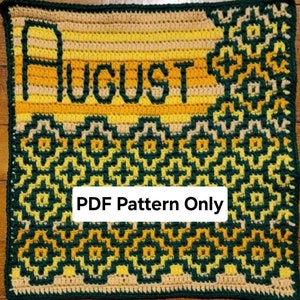 August Temperature Blanket Square Mosaic Crochet Pattern