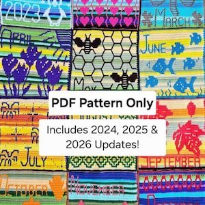 Full Year - 12 Month- Temperature Blanket Mosaic Crochet Pattern