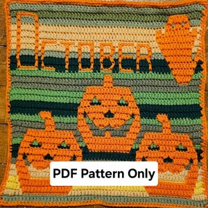October Temperature Blanket Square Mosaic Crochet Pattern