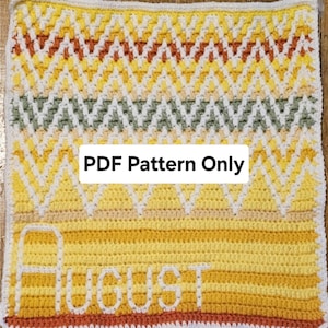 August Temperature Blanket Square Mosaic Crochet Pattern