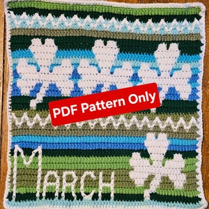 March Temperature Blanket Square Mosaic Crochet Pattern