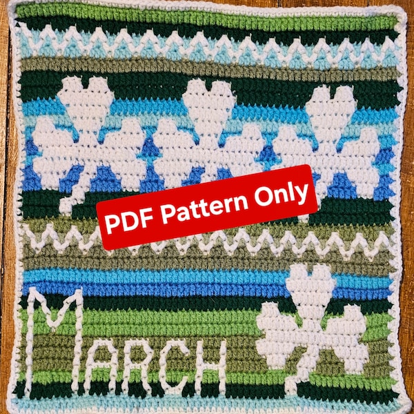 March Temperature Blanket Square Mosaic Crochet Pattern