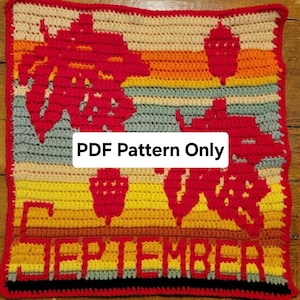 September Temperature Blanket Square Mosaic Crochet Pattern