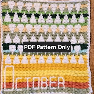 October Temperature Blanket Square Mosaic Crochet Pattern