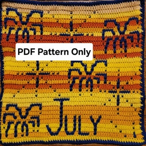 July Temperature Blanket Square Mosaic Crochet Pattern
