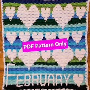 February Temperature Blanket Square Mosaic Crochet Pattern