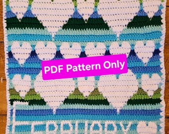 February Temperature Blanket Square Mosaic Crochet Pattern