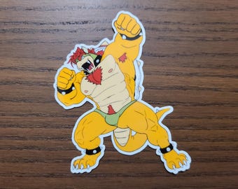 Beach Bara Bowser Laminated and Waterproof Sticker