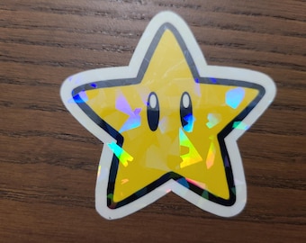 Super Star / Power Star Holographic Laminated and Waterproof Sticker