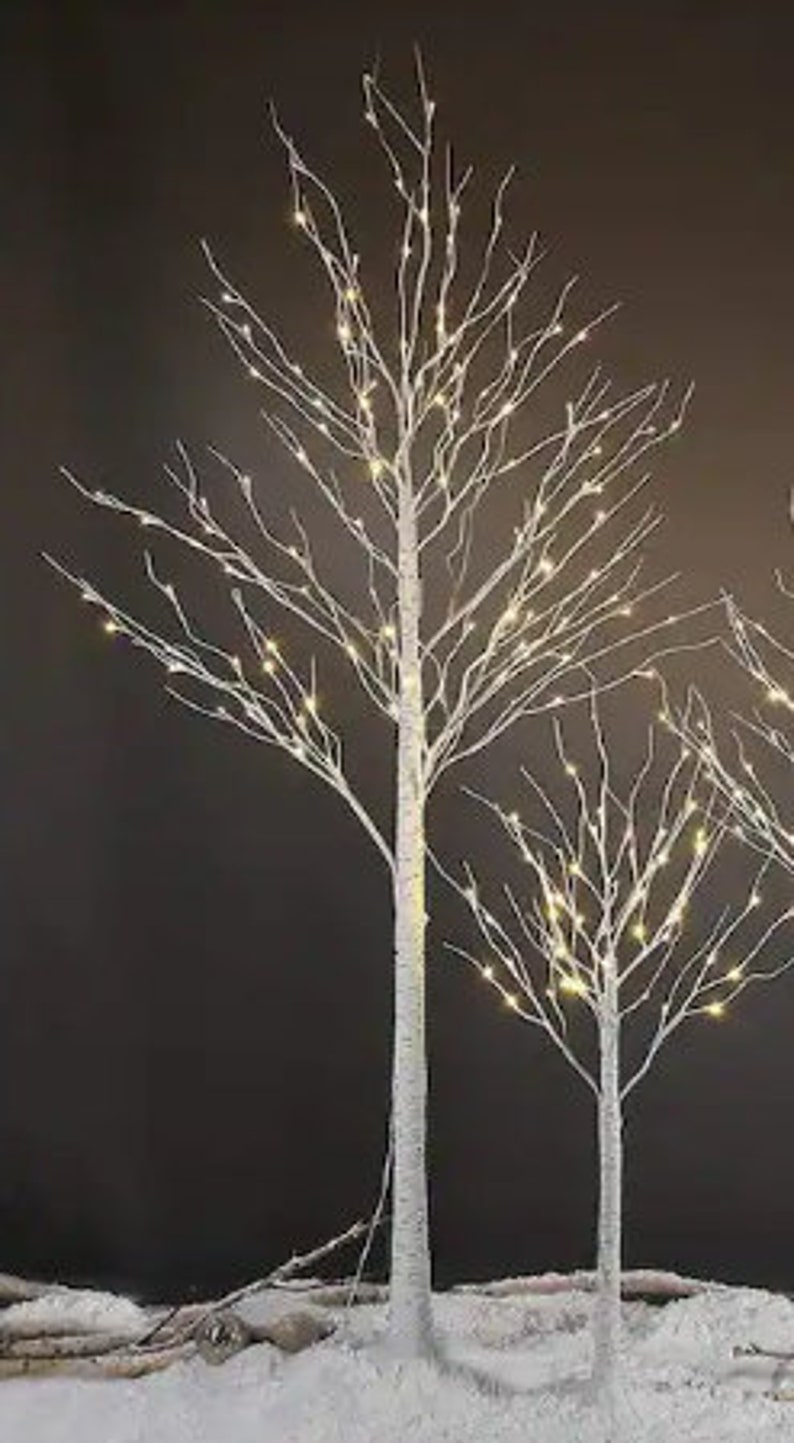 Prelit Birch Trees Available in 4 Ft 6 Ft 8 Ft Sizes With Etsy