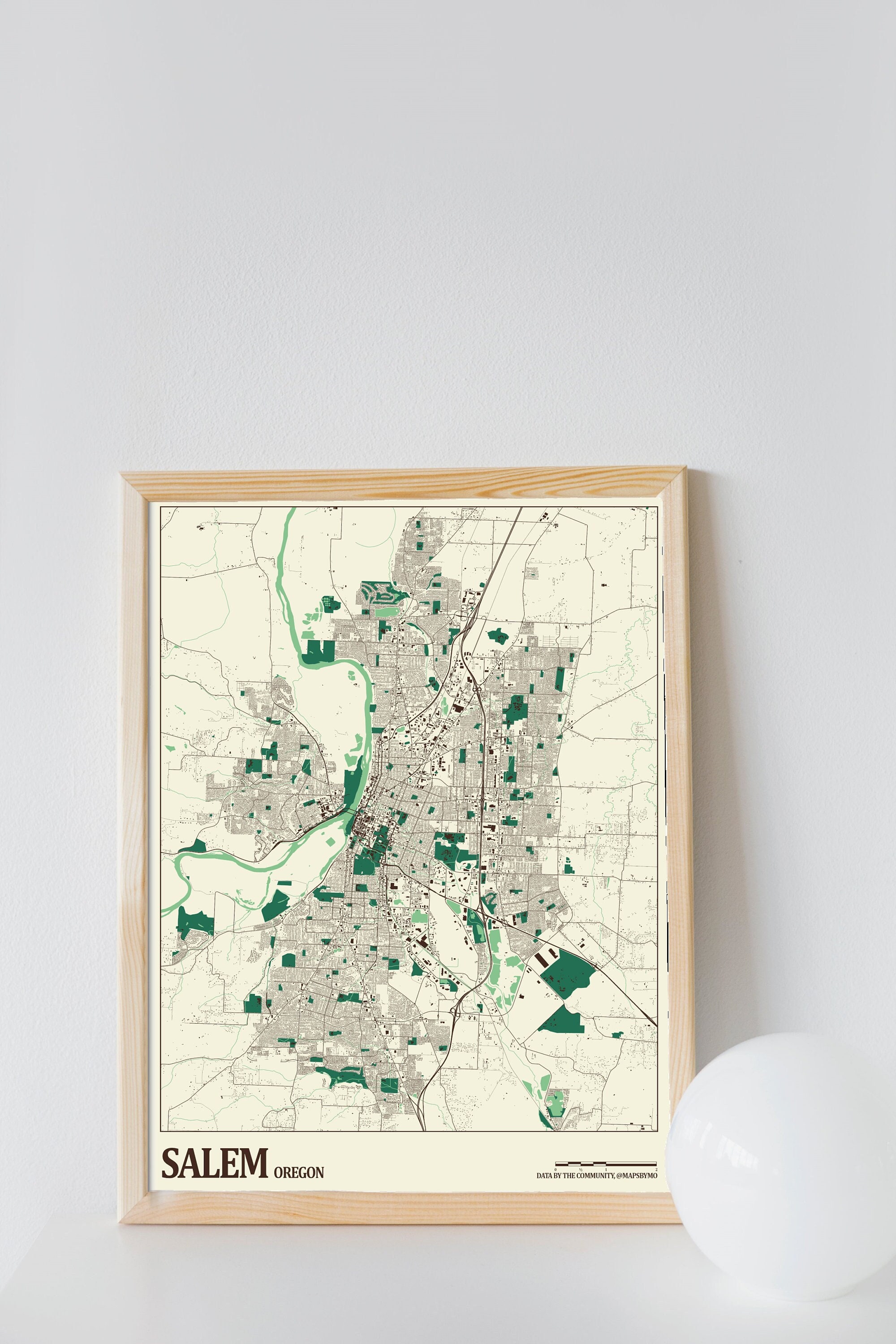 Salem Oregon Street Map Etsy
