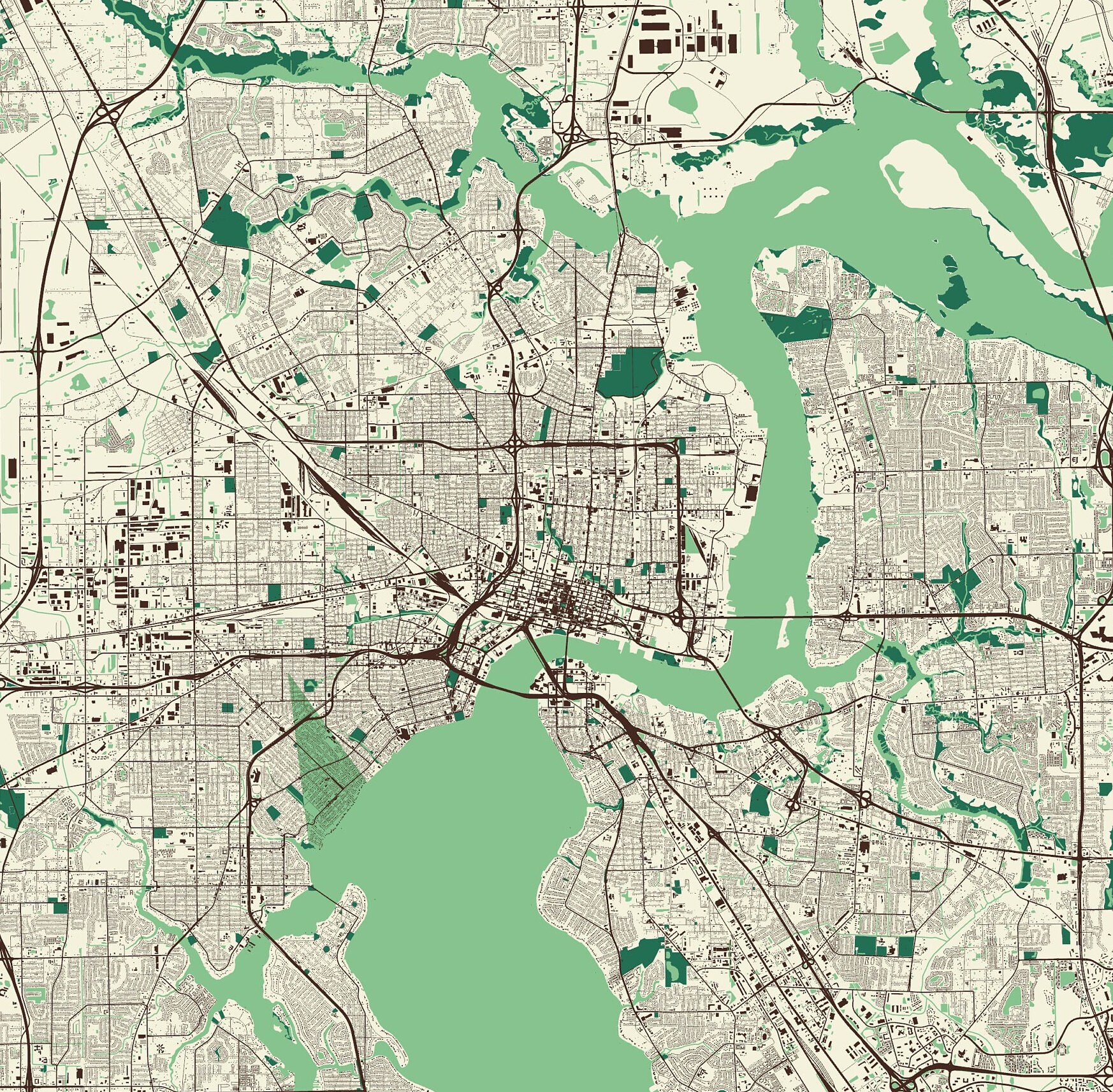 Jacksonville Street Map - Etsy