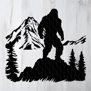 Bigfoot Silhouette SVG files for instant download, Sasquatch SVG files for POD,  Bigfoot silhouette decal, Bigfoot sticker design