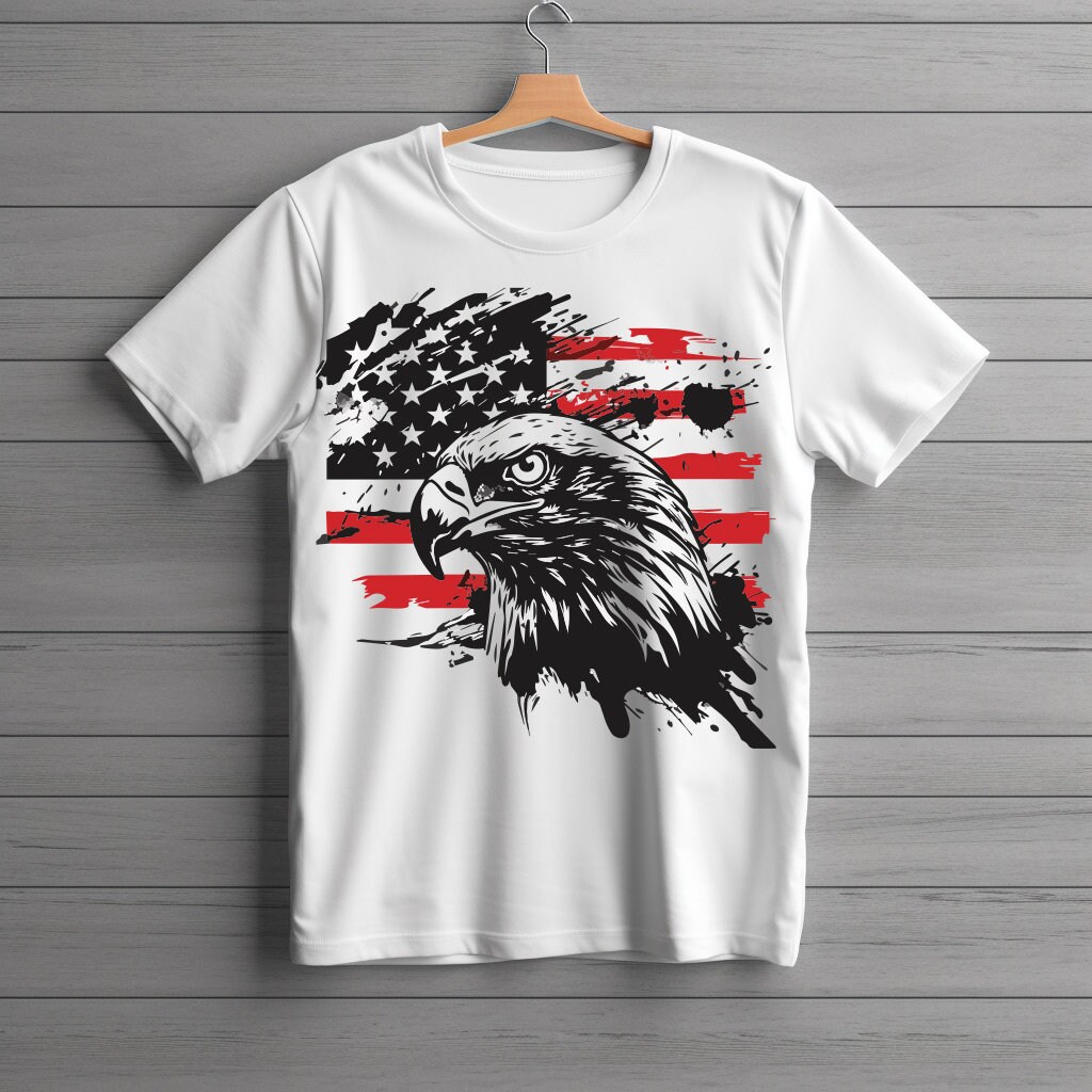 Patriotic Bald Eagle SVG File for Instant Download, Eagle Silhouette ...