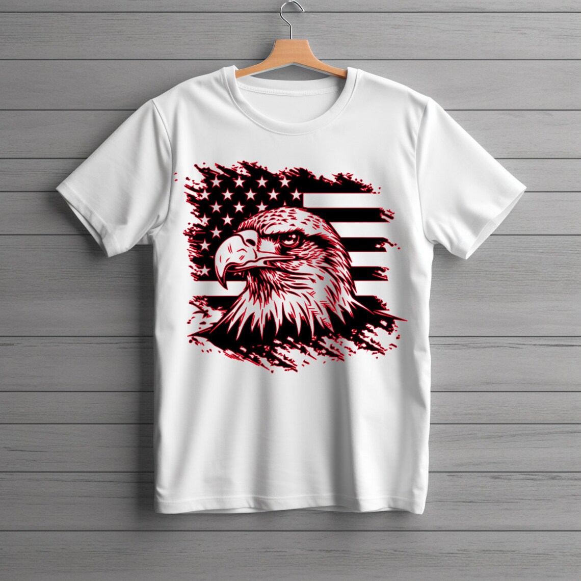 Patriotic Bald Eagle SVG File for Instant Download, Eagle Silhouette ...