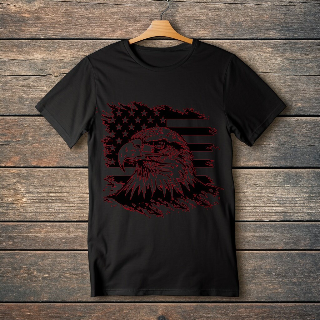 Patriotic Bald Eagle SVG File for Instant Download, Eagle Silhouette ...