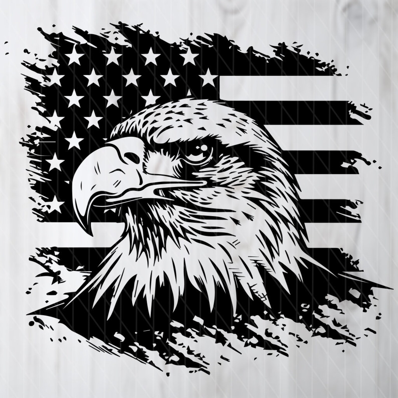 Patriotic Bald Eagle SVG File for Instant Download, Eagle Silhouette ...