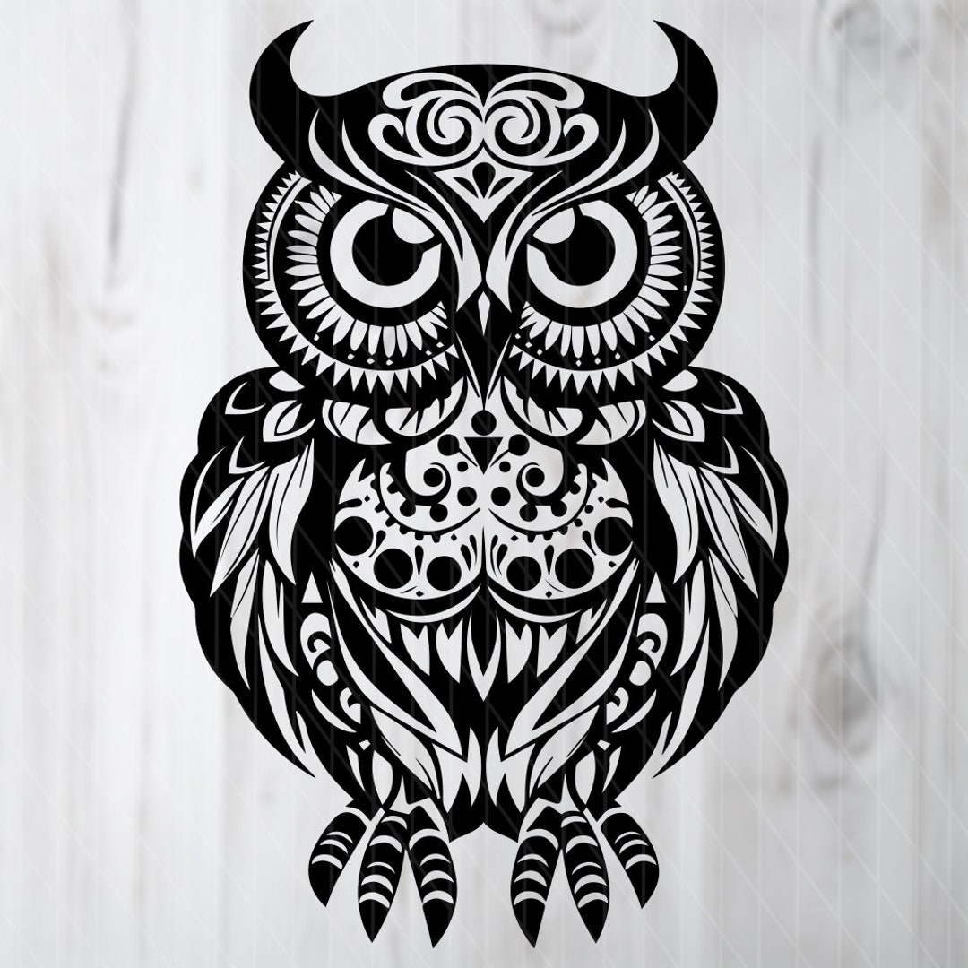 Mandala Owl SVG File for Instant Download, Owl SVG File for POD, Bird ...
