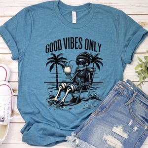 Summerween Skeleton Beach Tee: Unisex Cotton Halloween T-Shirt