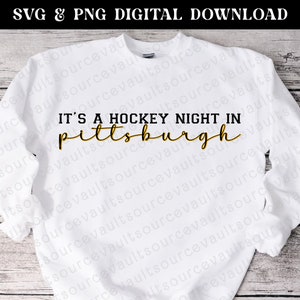Es una noche de hockey en Pittsburgh SVG & PNG Descarga digital instantánea