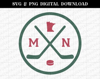 Minnesota x Hockey SVG & PNG Instant Digital Download  - Cut File for Cricut + Silhouette + Sublimation Print