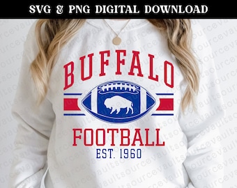 Buffalo Football SVG & PNG Instant Digital Download - Cut File for Cricut + Silhouette + Sublimation Print