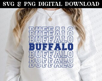 Buffalo Stacked Varsity SVG PNG: Cricut & Silhouette Cut File (Digital Download)