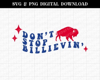 Billieve Buffalo Football SVG PNG: Cricut Silhouette Cut File (Digital Download)