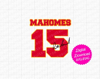 Mahomes Kansas City Football SVG PNG: Cricut Silhouette Cut File (Digital Download)