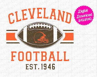 Cleveland Football Est 1946 SVG PNG - Cricut Silhouette Cut File (Digital Download)