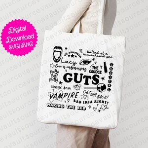 Guts Track List Original + zensierte SVG & PNG Sofortiger digitaler Download - Schnittdatei für Cricut + Silhouette + Sublimationsdruck