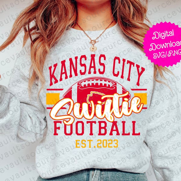 Taylor Kansas City Football SVG & PNG Descarga digital instantánea - Archivo de corte para Cricut + Silueta + Impresión de sublimación