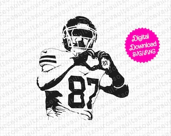 Kelce Hand Heart SVG: Kansas City Football Valentines (Digital Download)