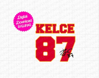 Kelce 87 Kansas City Football SVG PNG - Cricut Silhouette Cut-bestand (digitale download)
