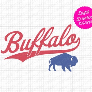 Buffalo Vintage Text - Buffalo Football - SVG & PNG Sofortiger digitaler Download - Schnittdatei für Cricut + Silhouette + Sublimationsdruck