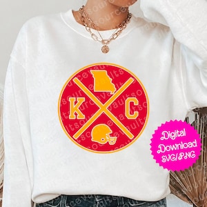 Kansas City Football SVG & PNG Instant Digital Download - Cut File for Cricut + Silhouette + Sublimation Print