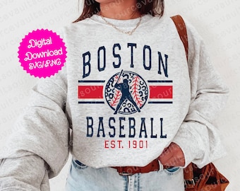 Boston Baseball Leopard SVG PNG - Cricut Silhouette Cut File (Digital Download)