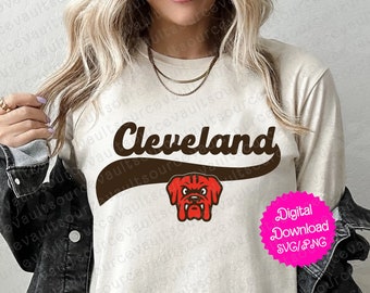 Cleveland Football Dog SVG: Cricut & Silhouette Cut File (Digital Download)