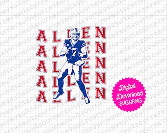 Josh Allen - SVG & PNG Instant Digital Download - Cut File for Cricut + Silhouette + Sublimation Print