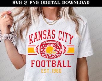 Kansas City Football Leopard Print SVG PNG - Cricut Silhouette (Digital Download)