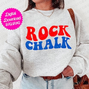 Rock Chalk - SVG, PNG en PDF - bestand knippen voor Cricut + silhouet + sublimatieprint