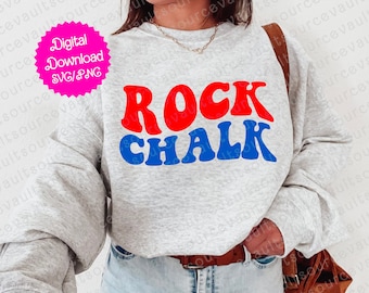 Rock Chalk - SVG, PNG, & PDF - Cut File for Cricut + Silhouette + Sublimation Print