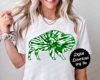 Green Tie Dye Buffalo PNG Instant Digital Download - St. Patricks Day - Sublimation Print File