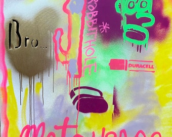 spray paint, painting, street art graffiti - metaverse throwie stencils
