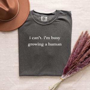 I can&#39;t I&#39;m busy growing a human, pregnancy announcement shirt, mama shirt, pregnancy reveal, new mom shirt, gift for expecting, mommy shirt