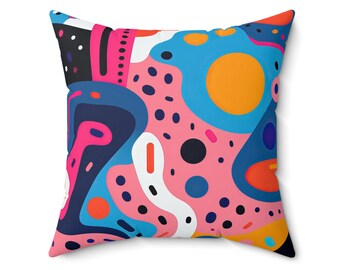 Throw Pillow - Sofa Pillow - Abstract Pop Art - Teen's Room - Dorm Room - Bedroom - Gift - Birthday -  Plush Blanket - Pop Art Clock - Mug