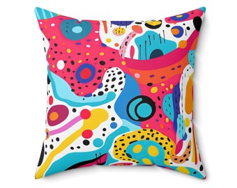 Throw Pillow - Sofa Pillow - Abstract Pop Art - Teen's Room - Dorm Room - Bedroom - Gift - Birthday -  Plush Blanket - Pop Art Clock - Mug