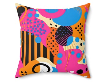 Throw Pillow - Sofa Pillow - Abstract Pop Art - Teen Room - Dorm Room - Bedroom - Gift - Birthday -  Plush Blanket - Pop Art Clock - Mug