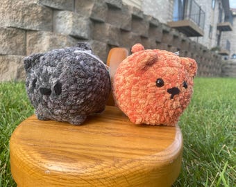 Handmade Fluffy Loaf Cat: Crochet Plush Toy